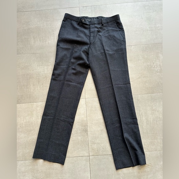 John Varvatos Other - John Varvatos Plaid Charcoal Gray 100% Wool Slacks 34 X 32